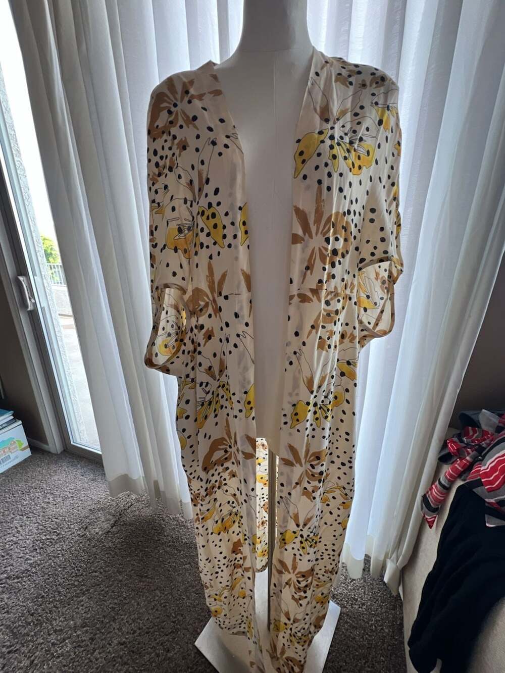 Anthropologie x Bel Kazan Sadie Duster Kimono Floral Polka Dot One Size